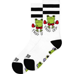 American Socks Frog Off Ανδρικές Κάλτσες Ψηλές με Σχέδια Λευκές AS554
