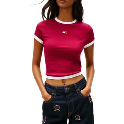 Tommy Jeans Γυναικείο Καλοκαιρινό Crop Top Ριπ Φούξια DW0DW22575-VLC
