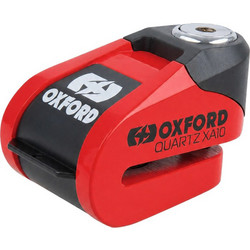 Oxford Quartz XA10 Κλειδαριά Δισκόφρενου Μηχανής 10mm με Συναγερμό Κόκκινη