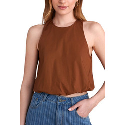 Attrattivo Γυναικείο Καλοκαιρινό Crop Top Καφέ 9921226