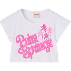 Boboli Παιδικό T-Shirt Κοντομάνικο Λευκό Φούξια 443067-1100