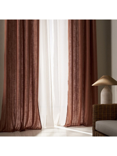 Gofis Home Κουρτίνα με Τρέσα 140x295 Nysera 705/13 Rust