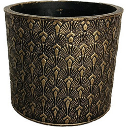MarHome Κασπώ Δαπέδου Τσιμεντένιο Μαύρο Χρυσό 17x14cm 06-20752