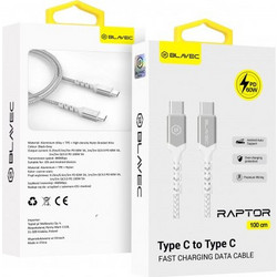 Blavec CRA-CC5WS10 Braided USB-C to USB-C 100W 1m White