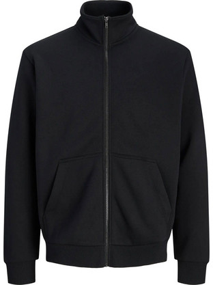 Jack & Jones Ανδρική Ζακέτα Φούτερ με Φερμουάρ Μαύρη 12298690