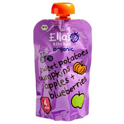 Ella's Kitchen Βιολογικό Βρεφικό Ρόφημα Πολτός Γλυκοπατάτας, Μήλο & Blueberry 4m+ Χωρίς Λακτόζη & Ζάχαρη 120gr