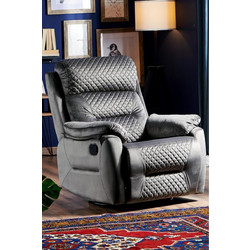 Stewe Home Πολυθρόνα Relax με Υποπόδιο Περιστρεφόμενη Ανακλινόμενη Ανθρακί STE-051279