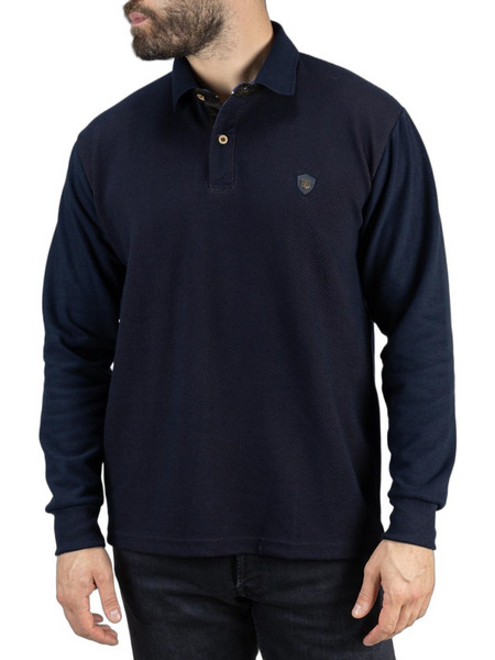 Everbest Ανδρική Μπλούζα Polo Μακρυμάνικη Navy Μπλε 261-042