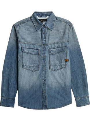 G-Star RAW Ανδρικό Πουκάμισο Τζιν Μακρυμάνικο Κανονική Γραμμή Μπλε D23006-D539-J386