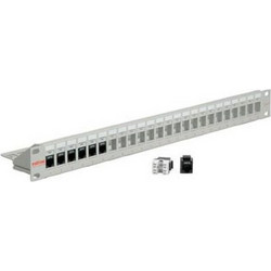 Roline 26.11.0356 Ethernet Patch Panel Keystone Rack 1U 19" 24 Θυρών Unshielded