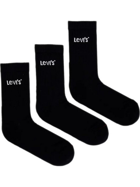 Levi's Ανδρικές Κάλτσες Ψηλές Μαύρες 3Pack 701239475-002