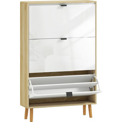 HOMCOM Παπουτσοθήκη Λευκή M80xΠ24xΥ127cm 837-627V03WT