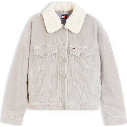Tommy Jeans Γυναικείο Μπουφάν Χειμωνιάτικο Κοτλέ Μακρύ Γκρι DW0DW23415-PKE