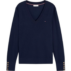Tommy Hilfiger Γυναικεία Πλεκτή Μπλούζα με V Λαιμόκοψη Navy Μπλε WW0WW40098-C1G