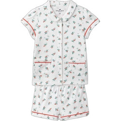 Dpam Vintage Cherries Παιδική Πιτζάμα Βαμβακερή Καλοκαιρινή Λευκή PUIDETTE