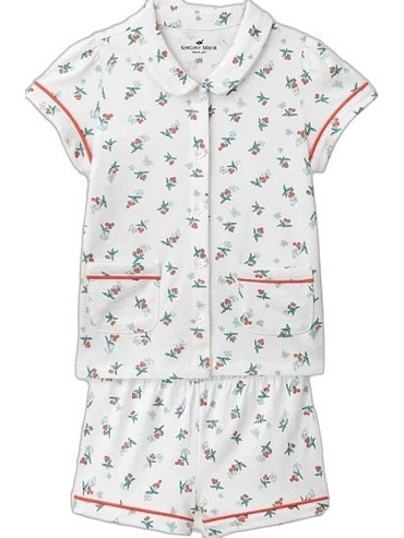 Dpam Vintage Cherries Παιδική Πιτζάμα Βαμβακερή Καλοκαιρινή Λευκή PUIDETTE