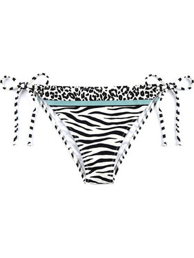 Mc2 Saint Barth Savanna Bikini Slip Animal Print Μαύρο Λευκό VIR0001-09532L