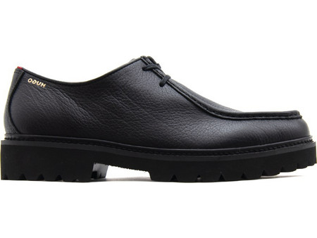 Hugo Draven Ανδρικά Μοκασίνια Boat Shoes Δερμάτινα Μαύρα 50568838-001