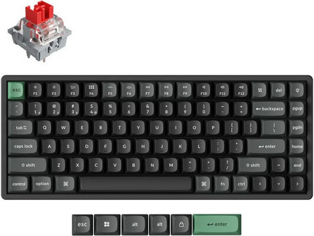 Keychron K2 Ultra 8K Ασύρματο Μηχανικό Gaming Πληκτρολόγιο TenKeyLess με Keychron Apex Red Διακόπτες RGB Black