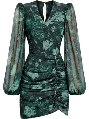 Lynne Mini Φόρεμα για Γάμο / Βάπτιση Floral Κυπαρισσί 0156-0511009-51