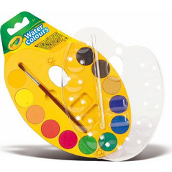 Crayola Σετ Νερομπογιές με Πινέλο 12 Χρώματα 53-8434
