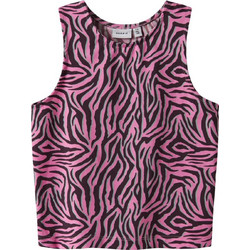 Name It Παιδικό Crop Top Αμάνικο Φούξια Μαύρο 13251215