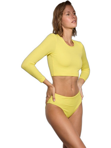 Baya Ψηλόμεσο Bikini Slip Κίτρινο 71108-1