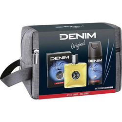 Denim Original After Shave Lotion 100ml + Deodorant Spray 150ml + Cosmetic Bag
