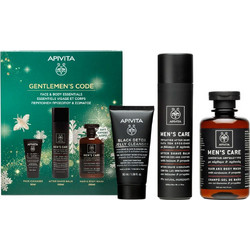 Apivita Gentlemen's Code Face & Body Essentials Men's Care Hair & Body Wash 250ml + After Shave Balm 100ml + Face Cleanser 50ml