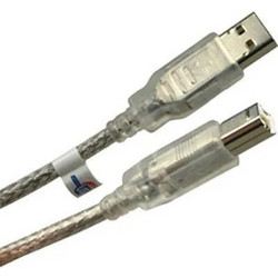 Equip 128652 Καλώδιο Braided USB-A Male 2.0 to USB-B Male 5m Transparent
