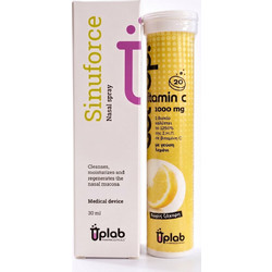 Uplab Sinuforce Spray 30ml + Get Up Vitamin C 1000mg Lemon 20 Αναβράζοντα Δισκία