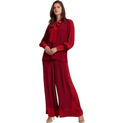 Ted Baker Miranna Ψηλόμεση Υφασμάτινη Γυναικεία Παντελόνα Loose Εφαρμογή με Λάστιχο Κόκκινη 284766