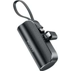 Yesido YP68 Power Bank 5000mAh 12W με Ενσωματωμένο Καλώδιο USB-C Black