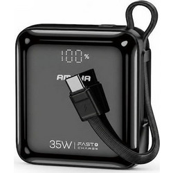 Amaya APB-F138C Power Bank 10000mAh 35W με Ενσωματωμένο Καλώδιο USB-C Black