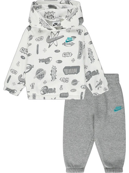 Nike Παιδικό Σετ Φόρμας Λευκό Γκρι 66P203-042