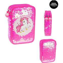 Tinka Unicorn with Sequins Κασετίνα με 2 Θήκες Ροζ 8-804214