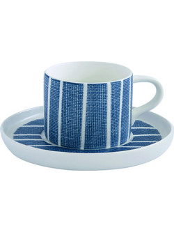 Easy Life Blue Breeze Φλιτζάνι Cappuccino Πορσελάνης Λευκό Μπλε 225ml 2404BRZE