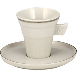 WM Collection Nchopin Σετ Φλιτζάνια Espresso & Ελληνικού Καφέ Πορσελάνης Μπεζ 100ml 6τμχ