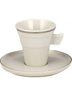 WM Collection Nchopin Σετ Φλιτζάνια Espresso & Ελληνικού Καφέ Πορσελάνης Μπεζ 100ml 6τμχ