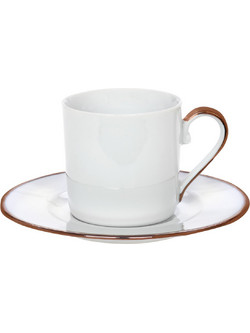 Cryspo Trio Elegance Σετ Φλιτζάνια Espresso & Ελληνικού Καφέ Πορσελάνης Λευκά Ροζ Χρυσά 120ml 6τμχ 24.001.17R