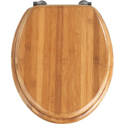 Wenko Καπάκι Λεκάνης Οβάλ Μπαμπού Καφέ 41x34cm 144726121