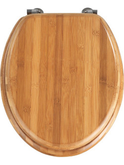 Wenko Καπάκι Λεκάνης Οβάλ Μπαμπού Καφέ 41x34cm 144726121