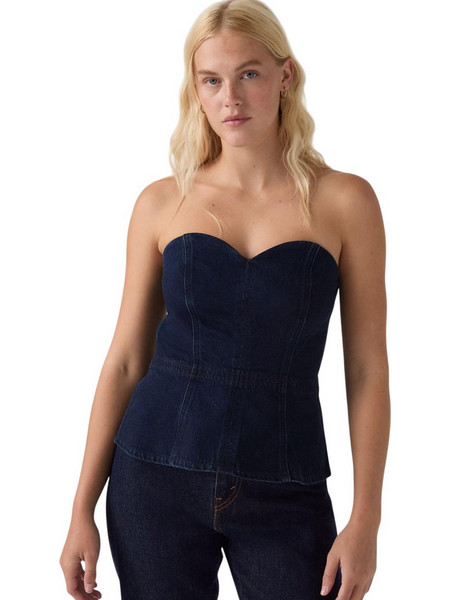Levi's Γυναικείο Καλοκαιρινό Top Τζιν Navy Μπλε 0082T-0000