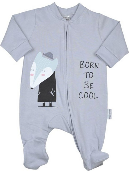Ninetta Bebe Born To Be Cool Φορμάκι Μακρυμάνικo για Αγόρι Γκρι