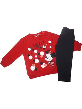 Frenzy Minnie Mouse Βρεφικό Σετ Φόρμας για Κορίτσι Χειμωνιάτικο Κόκκινο Μαύρο 61425105