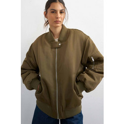 Topshop Katha Γυναικείο Μπουφάν Bomber Μακρύ Χακί 31001603