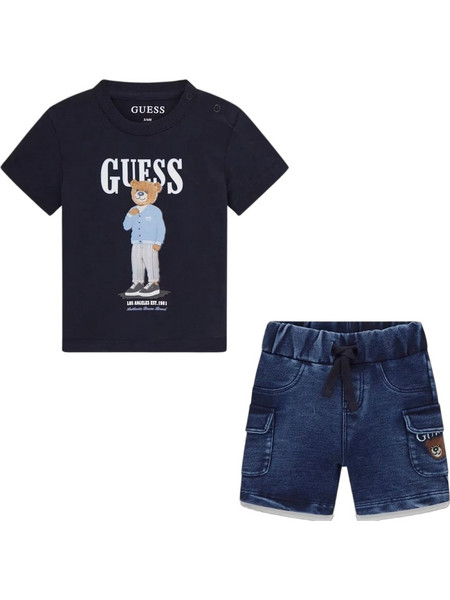 Guess Βρεφικό Σετ για Αγόρι Καλοκαιρινό Navy Μπλε I6GG04K8HM4-G7V2