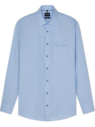 Olymp Ανδρικό Πουκάμισο Βαμβακερό Μακρυμάνικο Κανονική Γραμμή Γαλάζιο 13542411