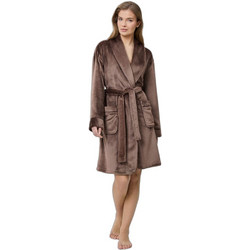 Aruelle Eva Γυναικεία Ρόμπα Χειμωνιάτικη Fleece Σοκολατί 39.02.23.094
