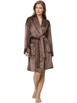 Aruelle Eva Γυναικεία Ρόμπα Χειμωνιάτικη Fleece Σοκολατί 39.02.23.094